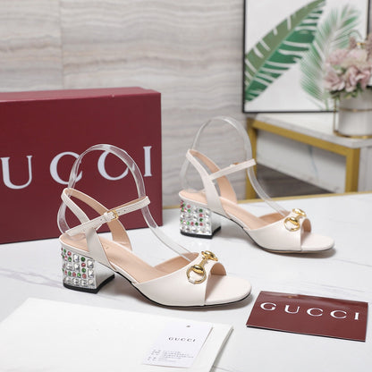GG 26ss Sandals 55 White Beige Sheepskin 601094