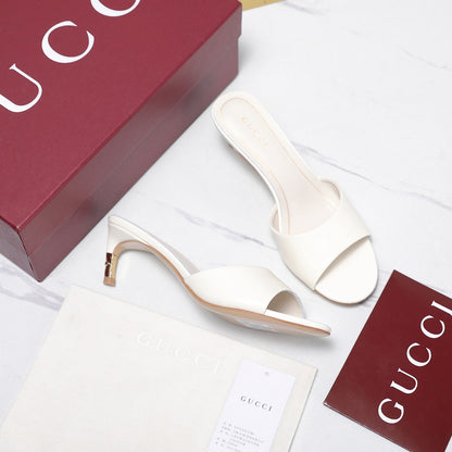 GG 26s Slide 5.5 With Bamboo Motif White Lambskin 961220
