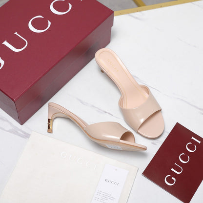 GG 26s Slide 5.5 With Bamboo Motif Light Pink Lambskin 961221