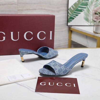 GG 26s Slide 5.5 With Bamboo Motif Blue Canvas 961224