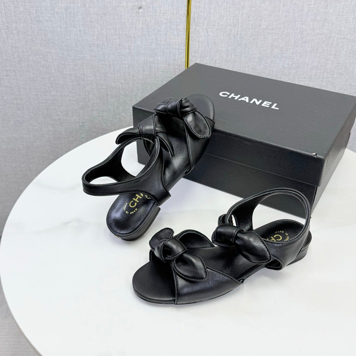 Chanel 2026 Slingback Sandals Bow Sheepskin  801644