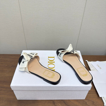 CD 26s J'Adior Slides Black Canvas Lambskin 922456
