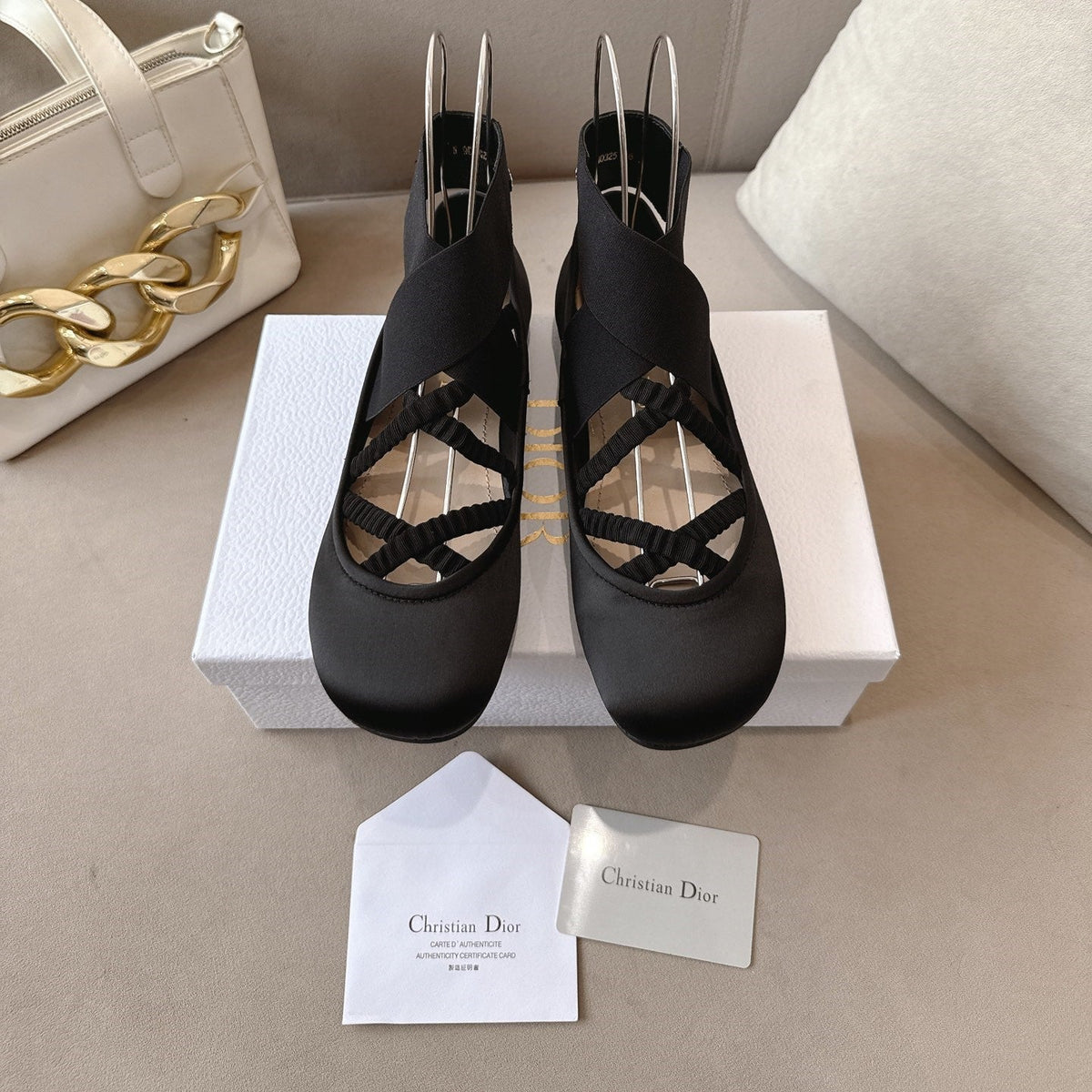 CD 26s Shade Ballet Flats Black Satin 939599