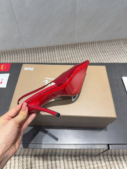 CL 26SS Slingback 100 Dark Red Patent Leather 613984