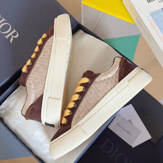 CD B33 Sneaker 40mm Brown Red Mix Light Brown Monogram Suede