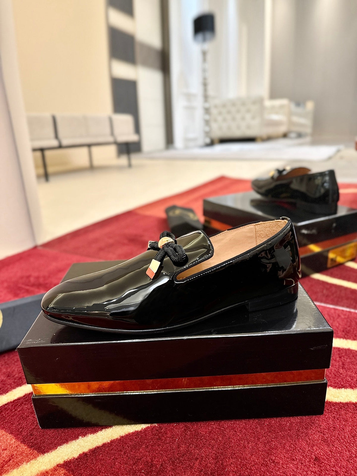 Christian Louboutin Dandydeco Velvet Loafer Patent Leather 863841