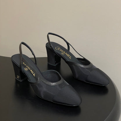 CC 26s Slingback 65mm Mesh Fabric Sheepskin