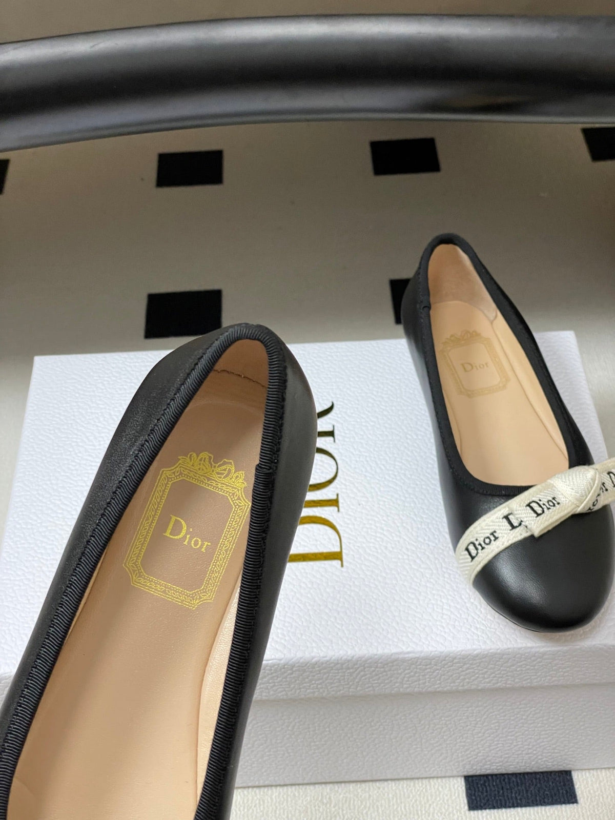 CD J'Adior Ballet Flat Black Lambskin 834930
