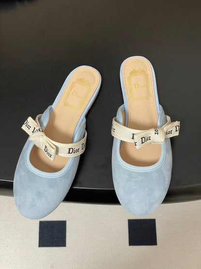 CD J'Adior Mules Light Blue Beige Suede 834933