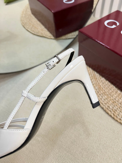 GC Regent Buckles Slingback White Leather 294604