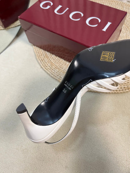 GC Regent Buckles Slingback White Leather 294604