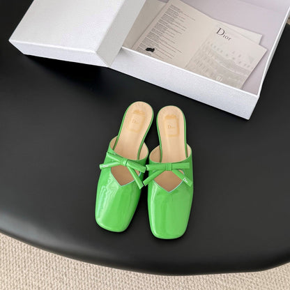 CD 26 Mary Jane Slippers Green Patent Leather 605826