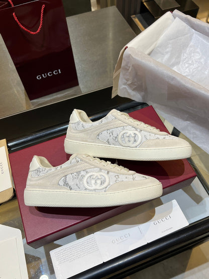 GG G75 Sneaker Cream Suede Canvas 818355