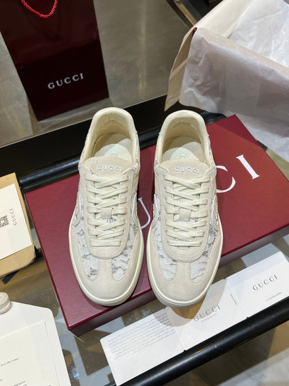 GG G75 Sneaker Cream Suede Canvas 818355