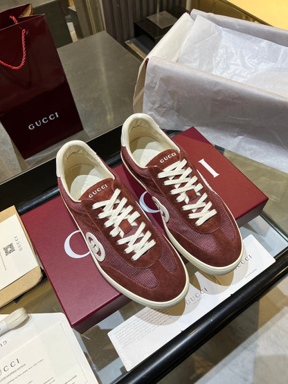 GG G75 Sneaker Burgundy Suede Mesh 818353