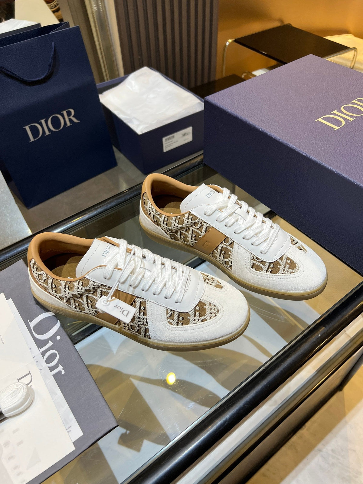 CD 26s B01 Matchpoint Sneaker Beige White Fabric Calfskin 924610