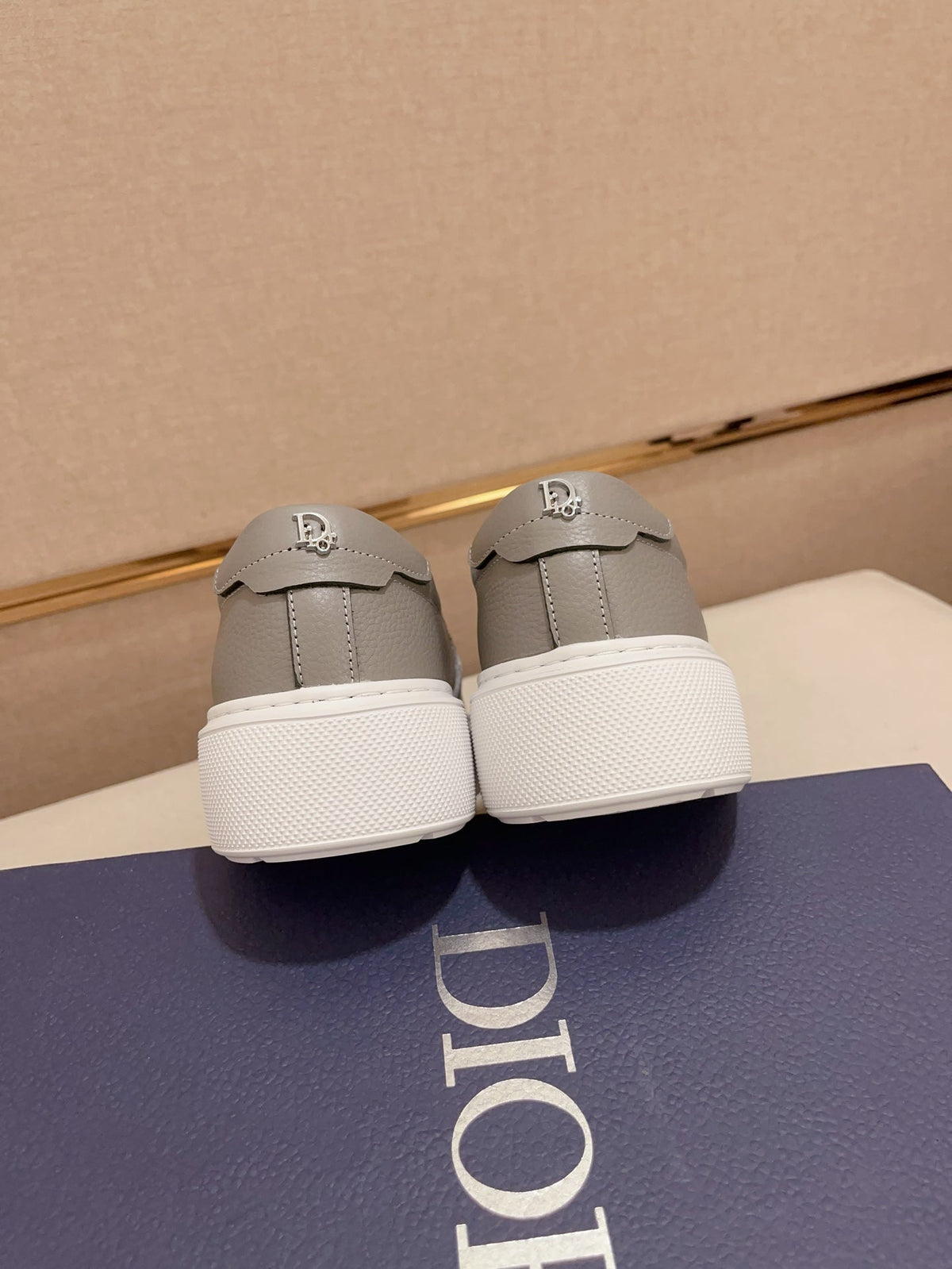 CD B23 SLIP ON GRAY CALFSKIN AND JACQUARD