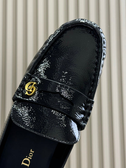 CD Time Loafer Black Glossy Calfskin 561786