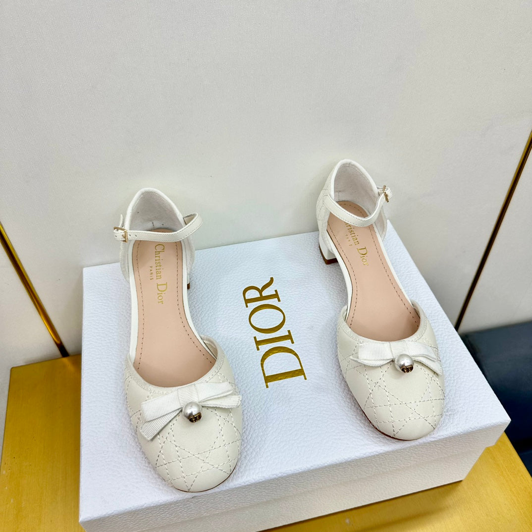 CD Ballet Slingback Pump 50MM In White Quilted Calfskin 111030