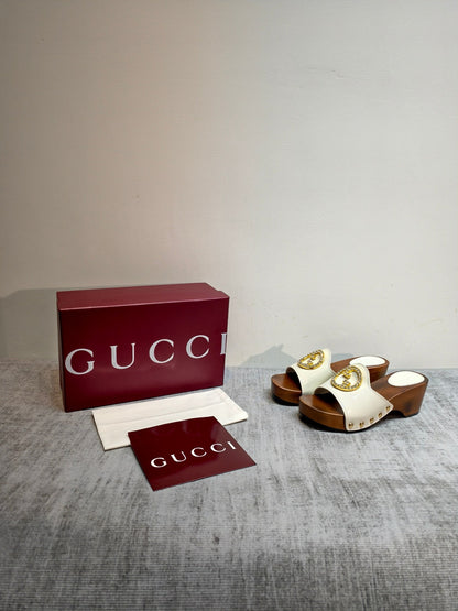 GG Clog White Patent Leather 864264
