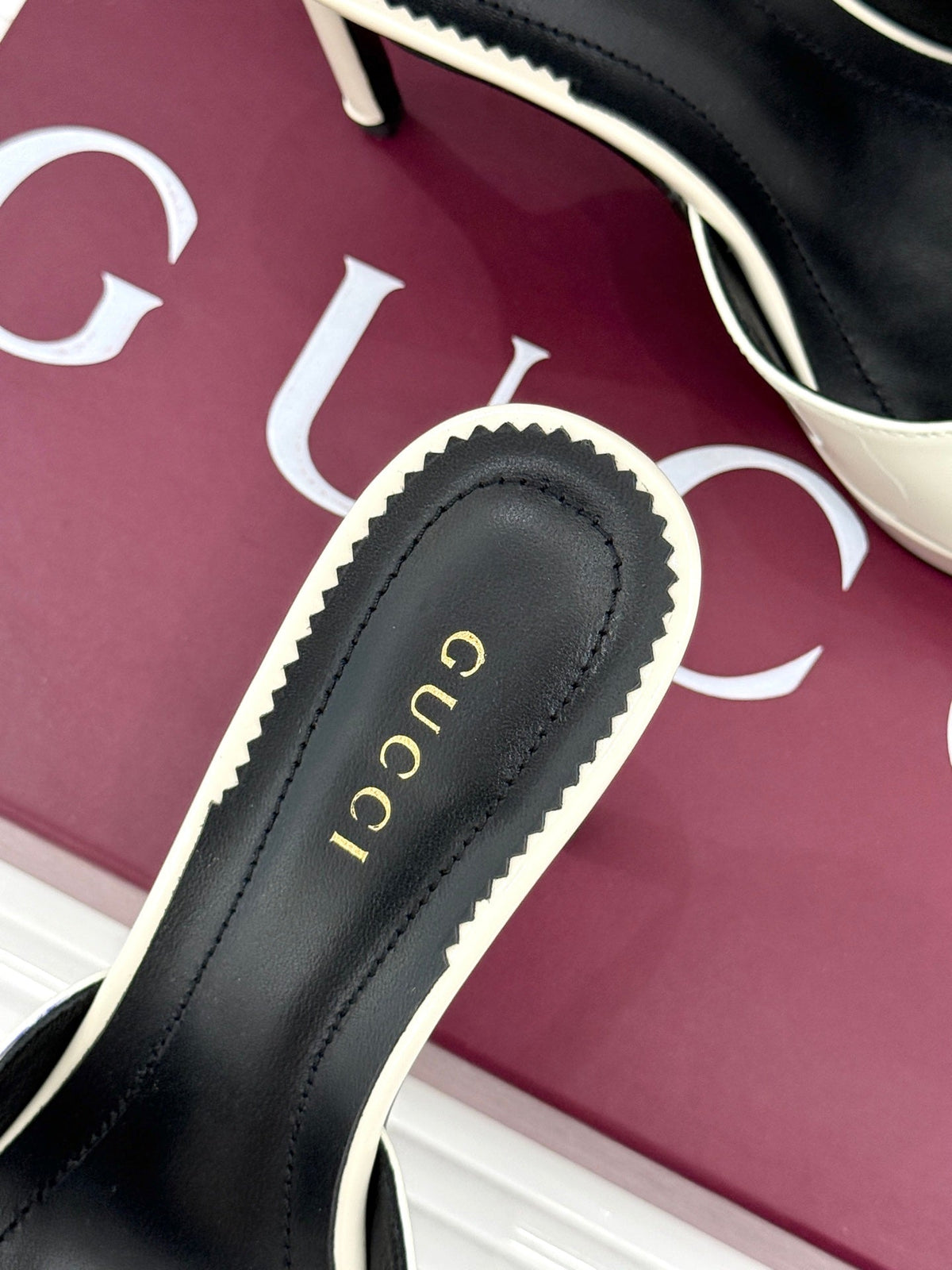GG 26s Sorbetto Slide Sandal 12cm White Sheepskin 991743