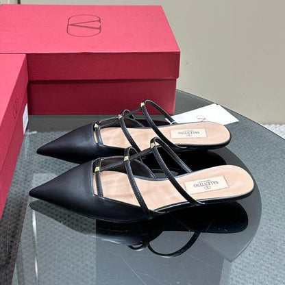 Valentino Rockstud Wispy Black Calfskin Mule 20mm