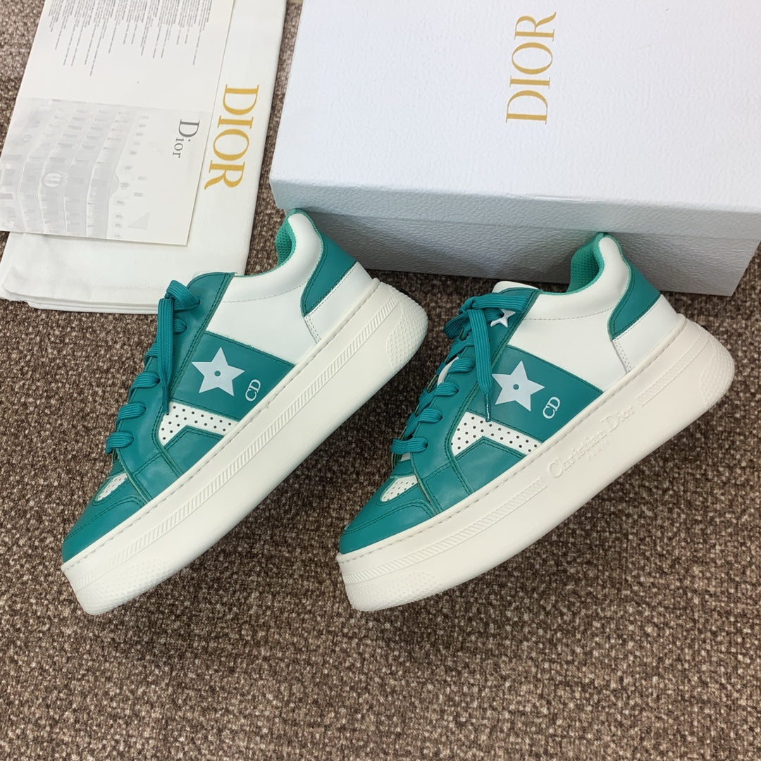 CD Star Platform Sneaker 35mm Emerald Green Calfskin