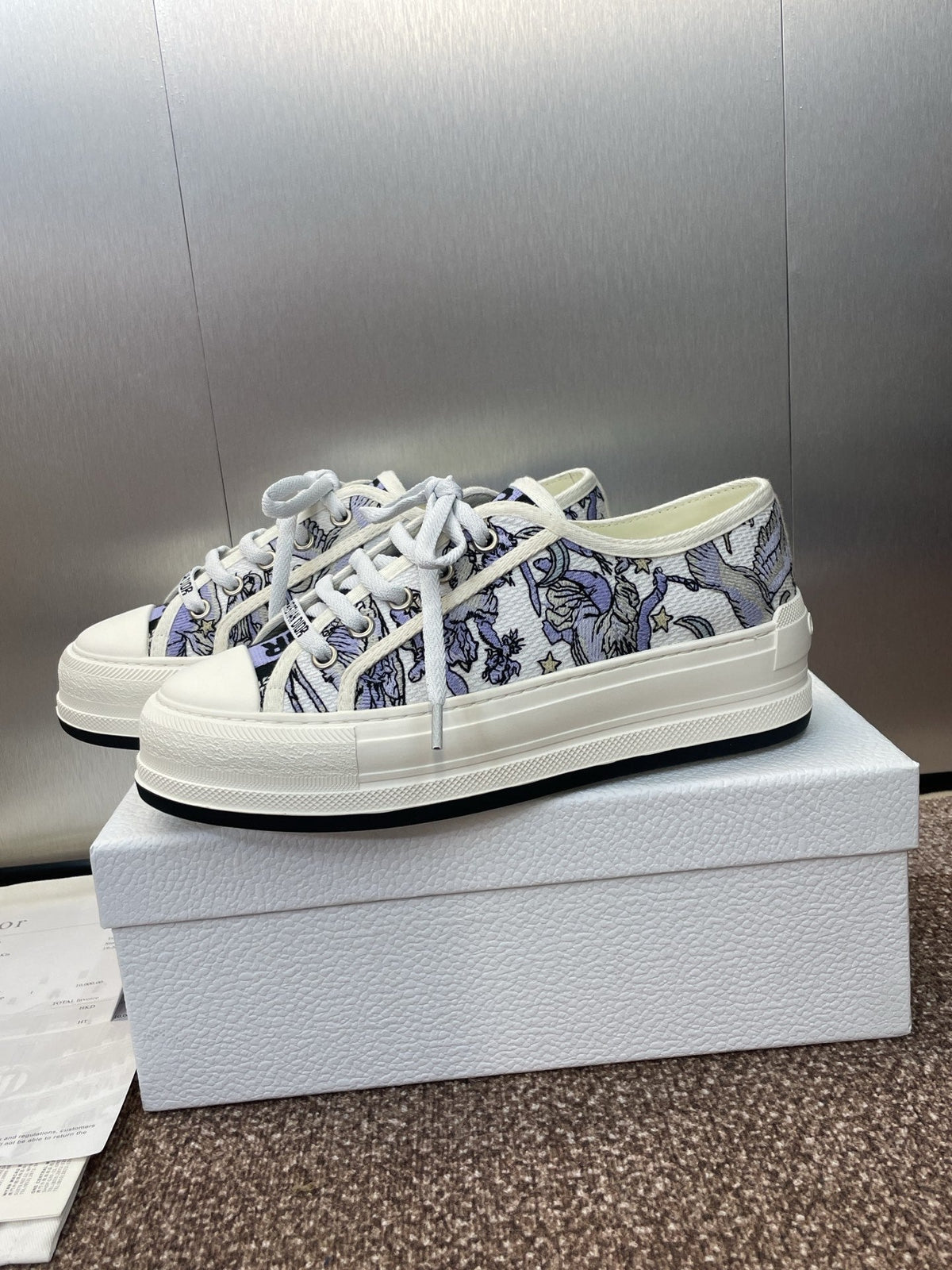 CD 25s Walk'n' Sneaker In Blue Toile De Jouy Embroidered Cotton