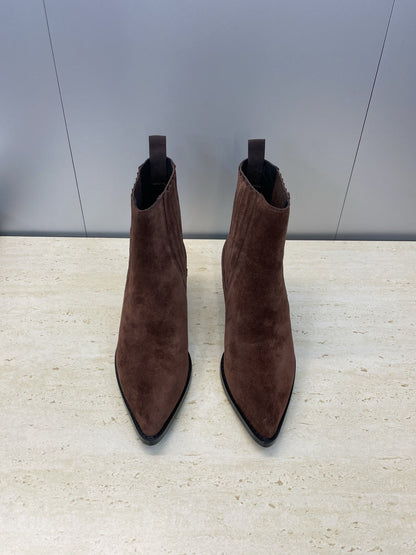 Dior 2025 D-West Chelsea Boots Chocolate Brown Suede 508544