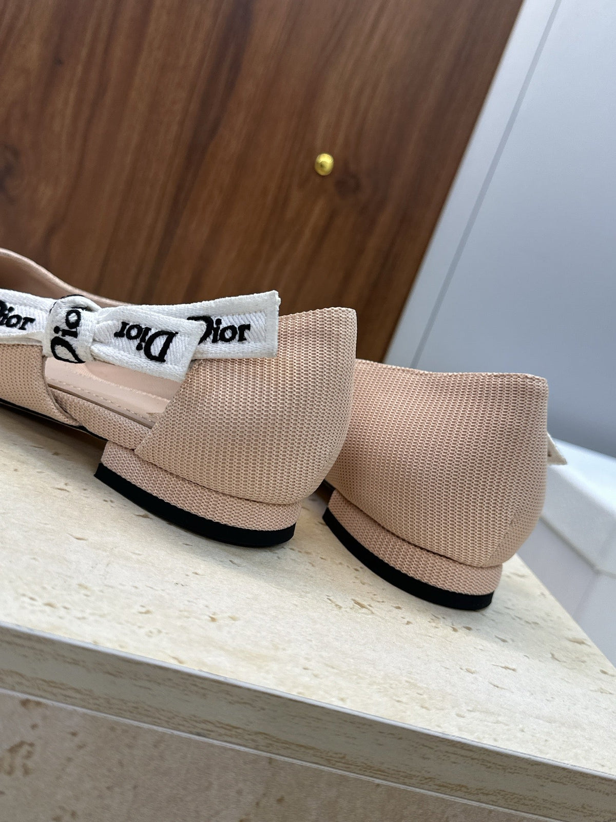 CD J'Adior Ballet Flat Beige Technical Fabric 633061