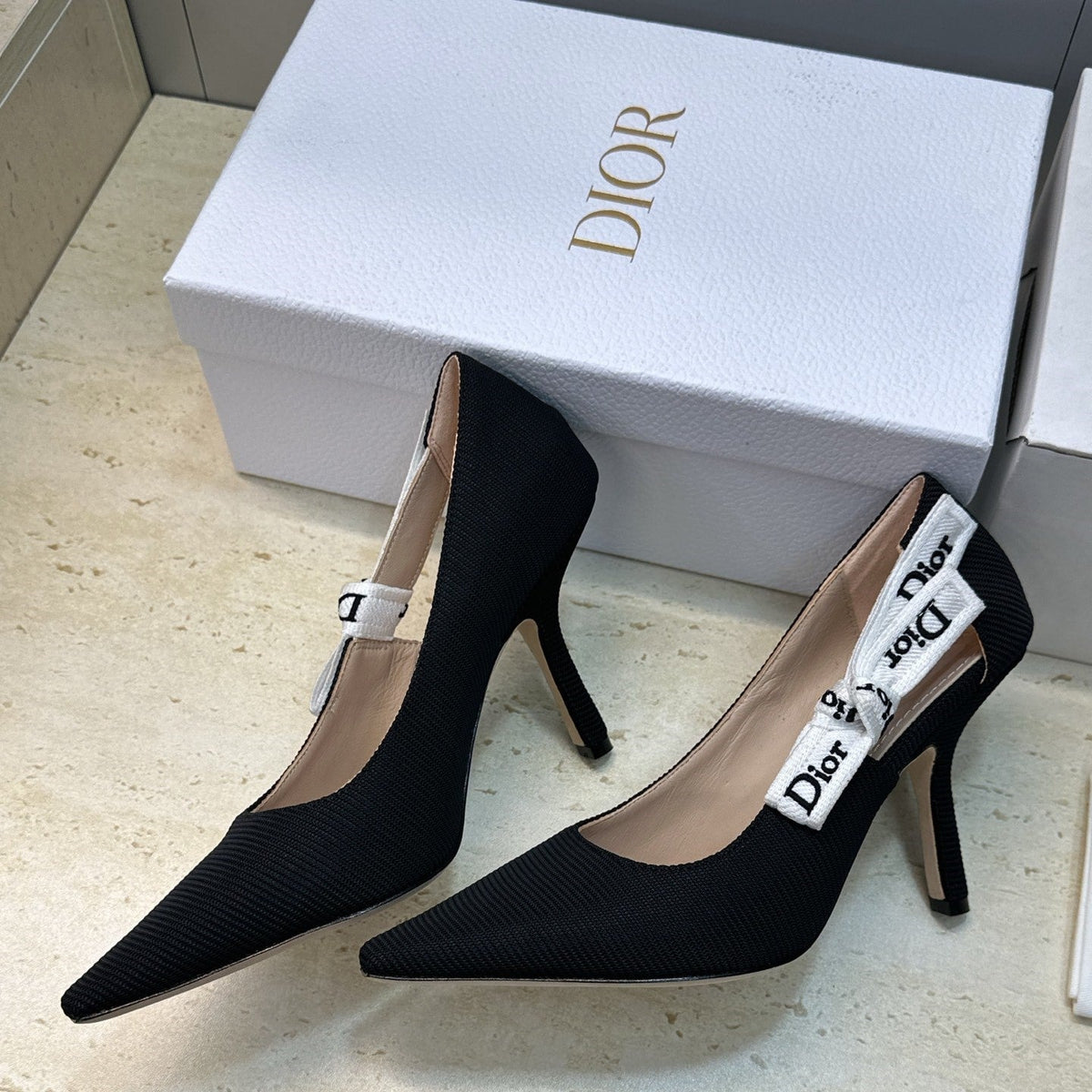 CD J'Adior Pump 9.5cm Black Technical Fabric