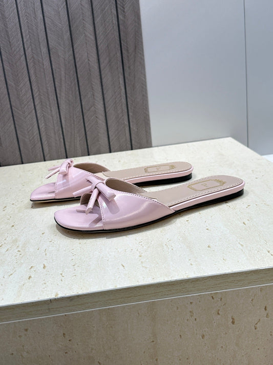 CD Dior Bow Slides Pink Leather 884660