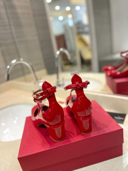 VT 26s VLogo Block Heels Red Patent Leather 985376