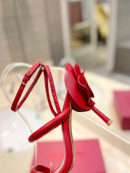 VT 26s Atelier Rose Sandals Red Leather 985380