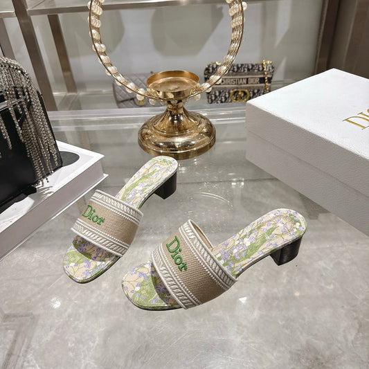 CD 26s Dway Slide 4.5cm Beige Colorful Cotton 679875