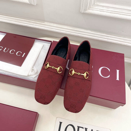 GG 26s Loafer With Horsebit Red Canvas 640287