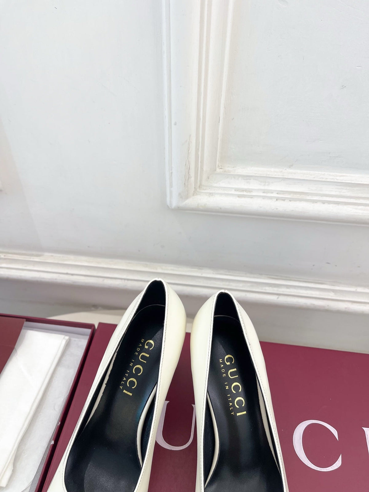 GG 26s Signora Pump 7.5cm White Leather 640306