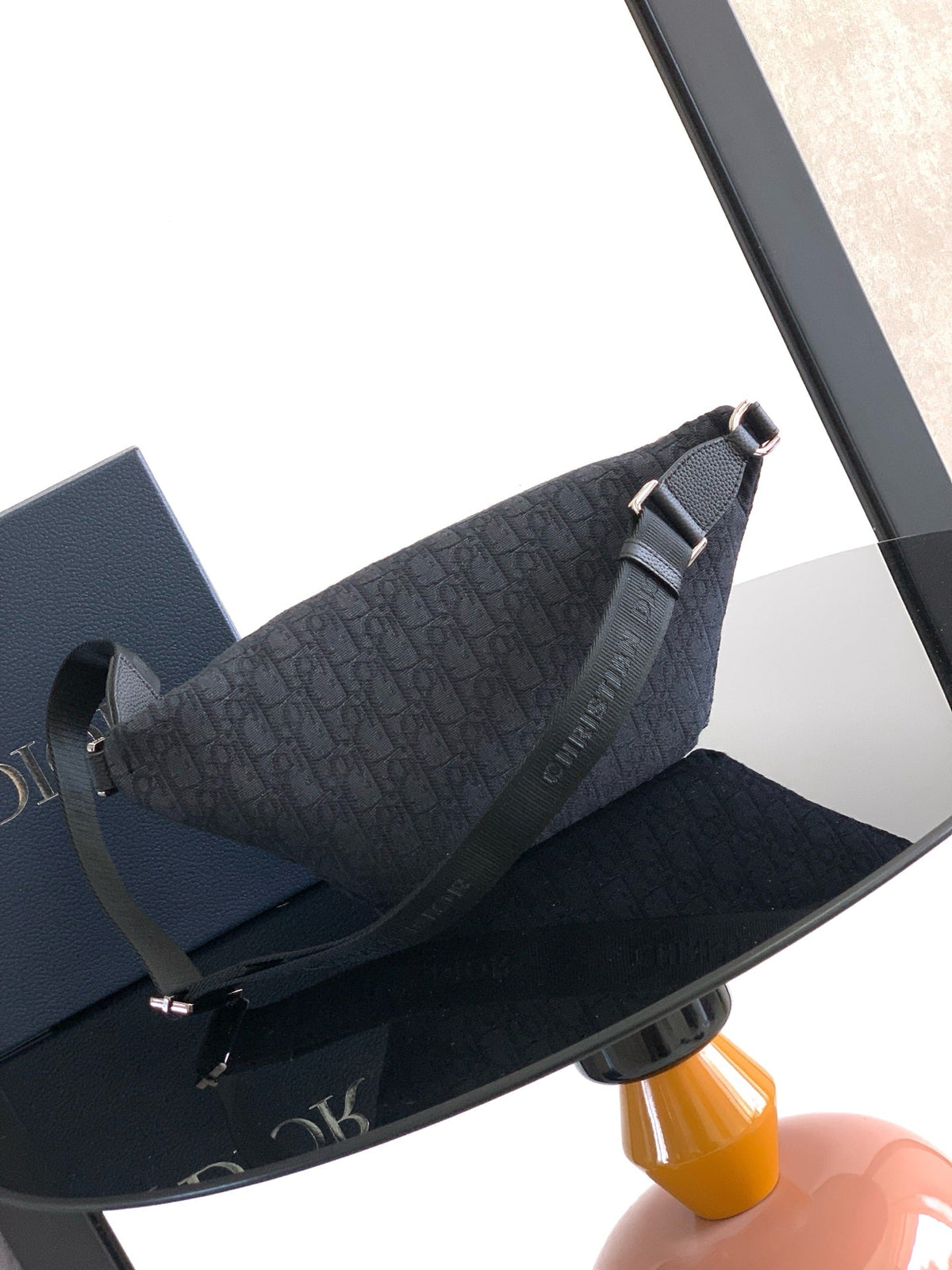 Dior Rider 2.0 Zipper Waist Bag Black Cowhide 336227