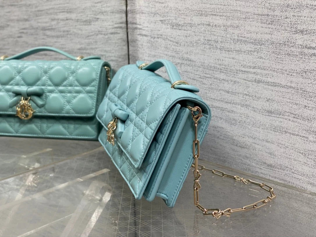 Dior 2026 My Dior Bag 21cm Tourmaline Blue Lambskin 289024
