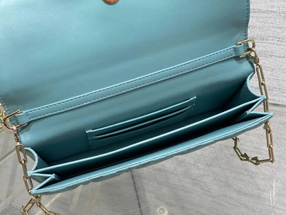 Dior 2026 My Dior Bag 21cm Tourmaline Blue Lambskin 289024