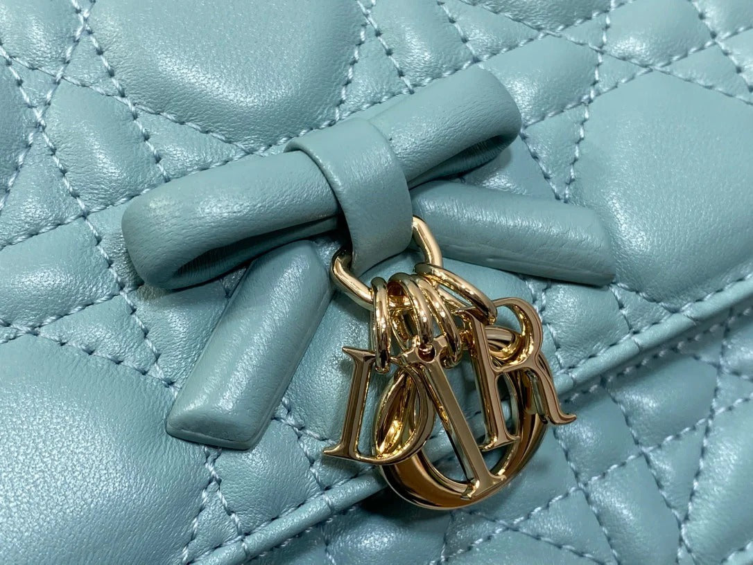 Dior 2026 My Dior Bag 21cm Tourmaline Blue Lambskin 289024
