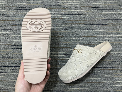 GG Horsebit Mule Beige Suede