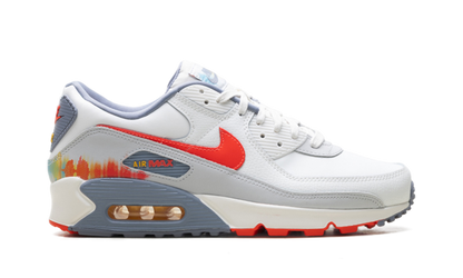 Air Max 90 Premium "Summit White Ashen Slate Pure Platinum Bright Crimson" HJ9147 121